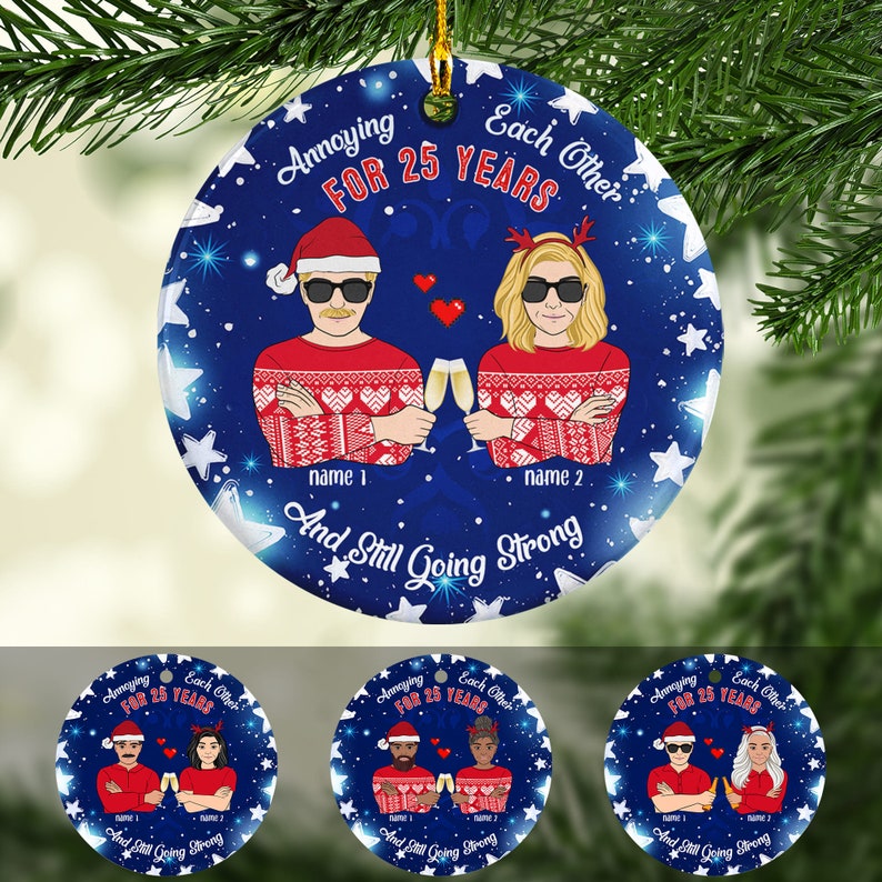 Annoying Each Other For Years - Couple Married Christmas Ornament, Anniversary Ornament Xmas Decor, Gift For Husband Wife