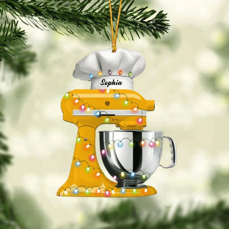 Personalized Baker Christmas Ornament, Baking Ornament, Mixer Personalized With Name Ornament, Christmas Ornament For Baking Lovers