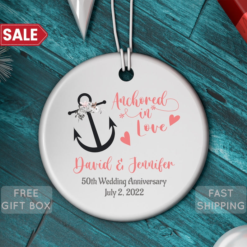 Couples Christmas Ornament, Our 50Th Christmas Together, Personalized First Christmas Together, Couple Gift, Anniversary Christmas Ornament