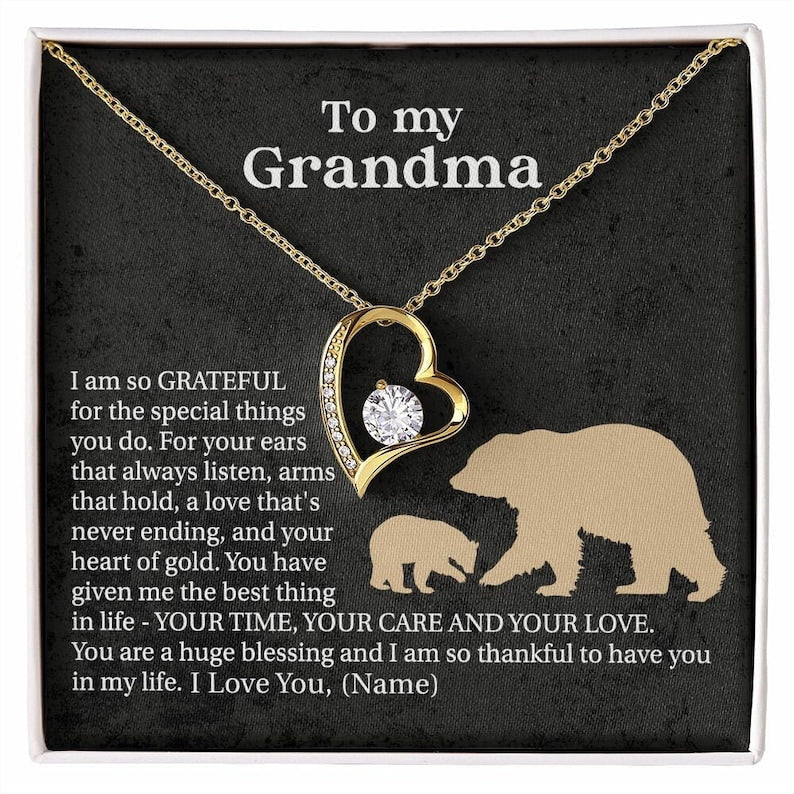 Forever Love Necklace Gift, To My Grandma Necklace, Grandmother Gift, Mothers Day Gift Birthday Gift Christmas Custom Gift for Grandmother