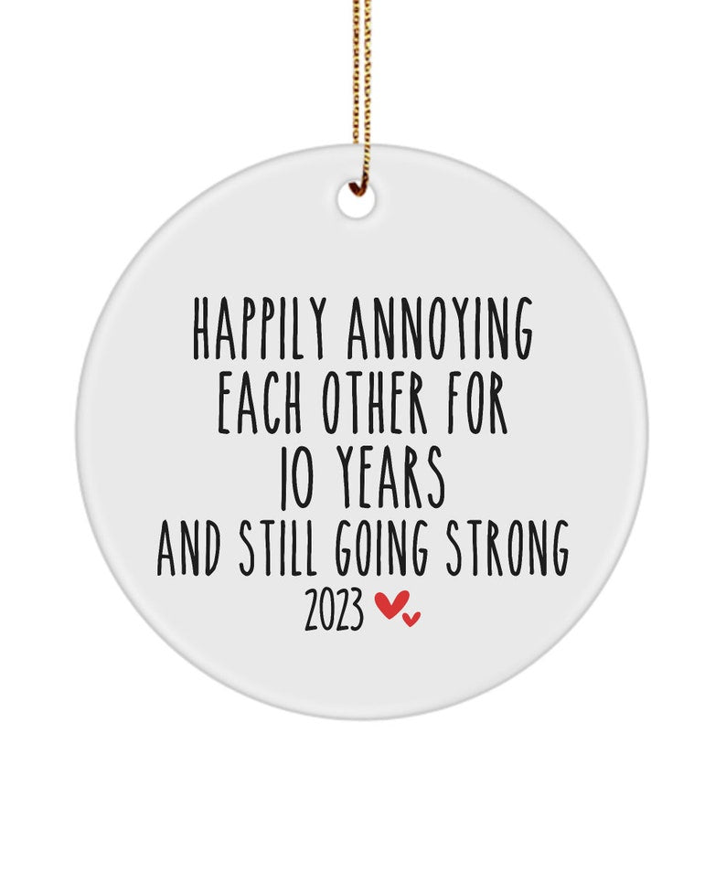 Ten Year Anniversary Ornament, 10Th Anniversary Ornament , 10Th Wedding Anniversary Christmas Ornament ,10Th Valentines Day