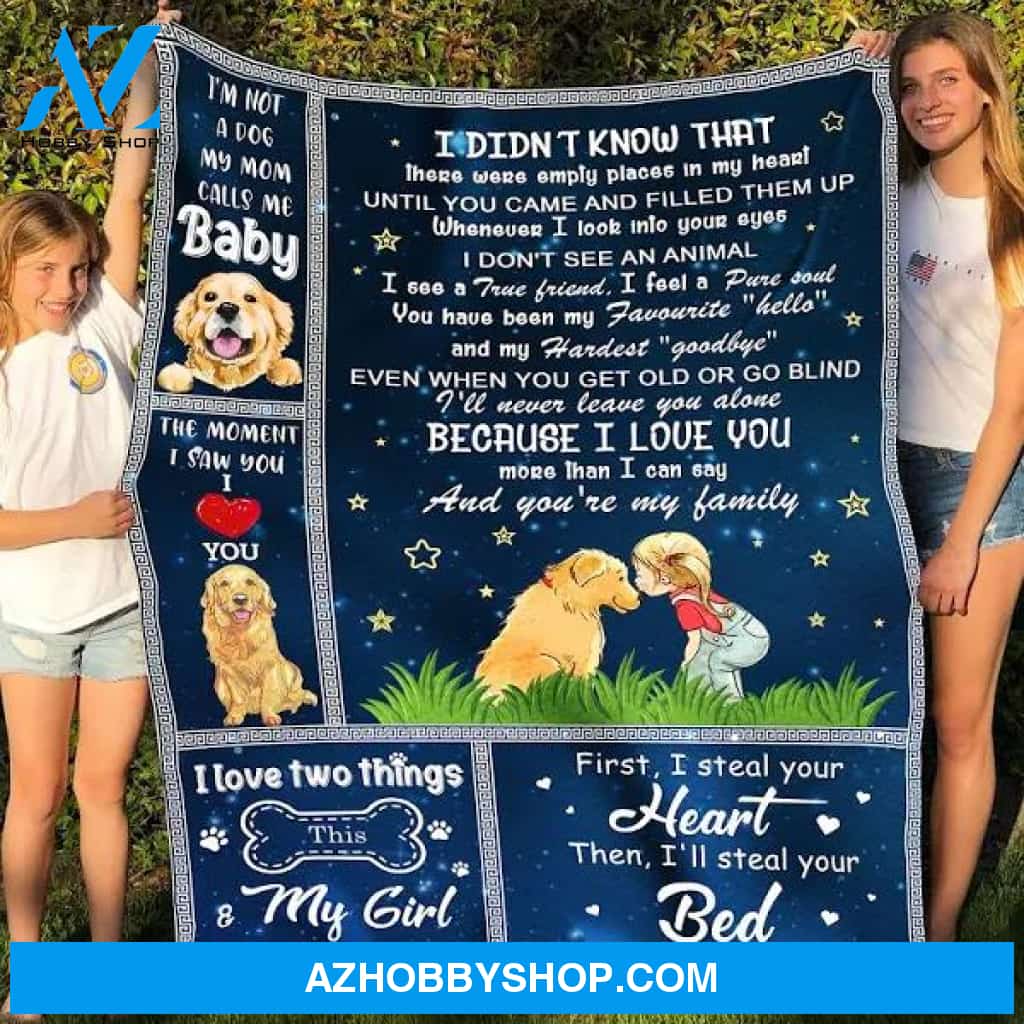 I'm Not A Dog My Mom Calls me Baby Fleece Blanket Gift For Dog Lovers Home Decor Bedding Couch Sofa Soft And Comfy Cozy