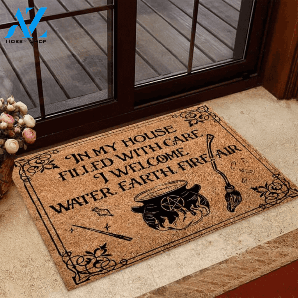 In My House Filled With Care Witch Coir Pattern Print Doormat | Welcome Mat | House Warming Gift