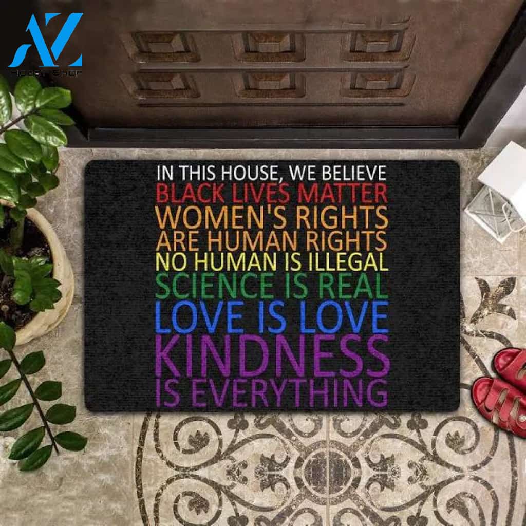In This House We Believe Black Lives Matter Printed Doormat Home Decor