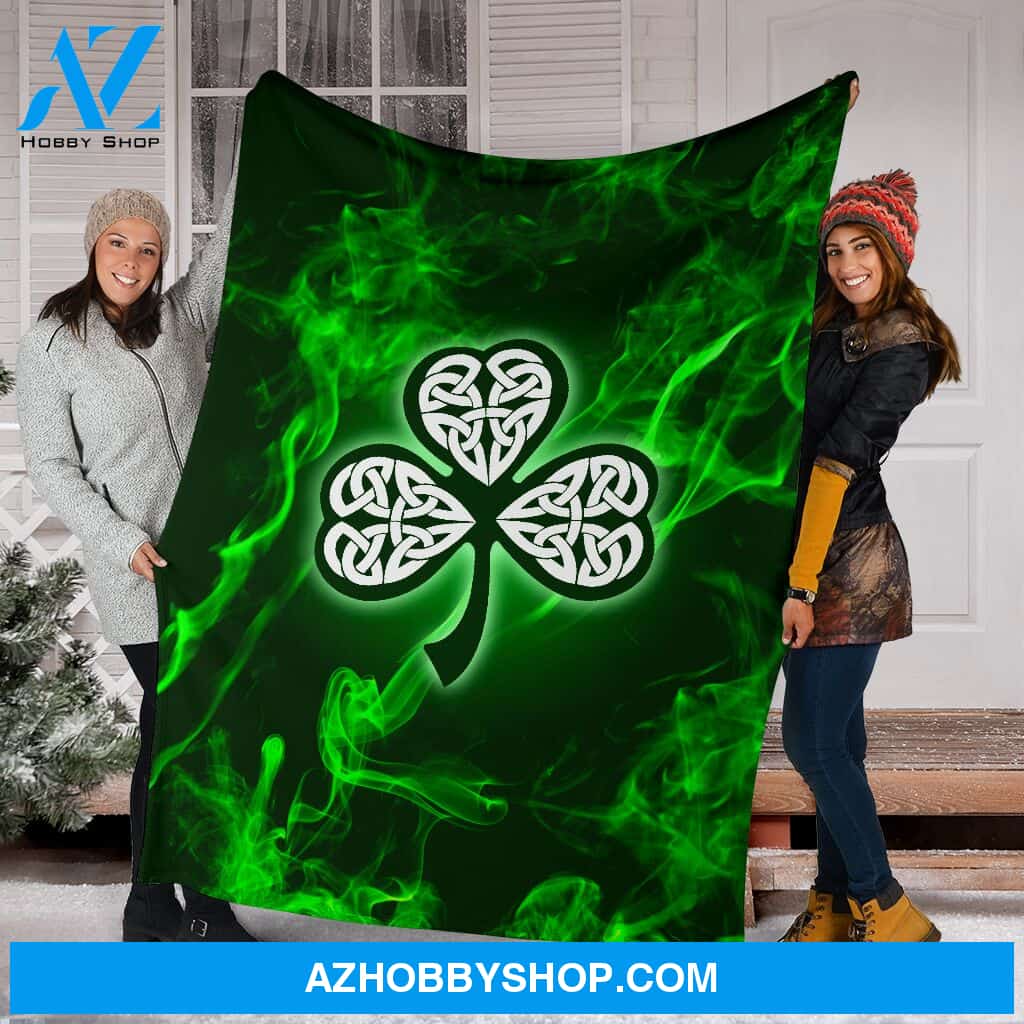 Irish Shamrock Smoke Fleece Blanket