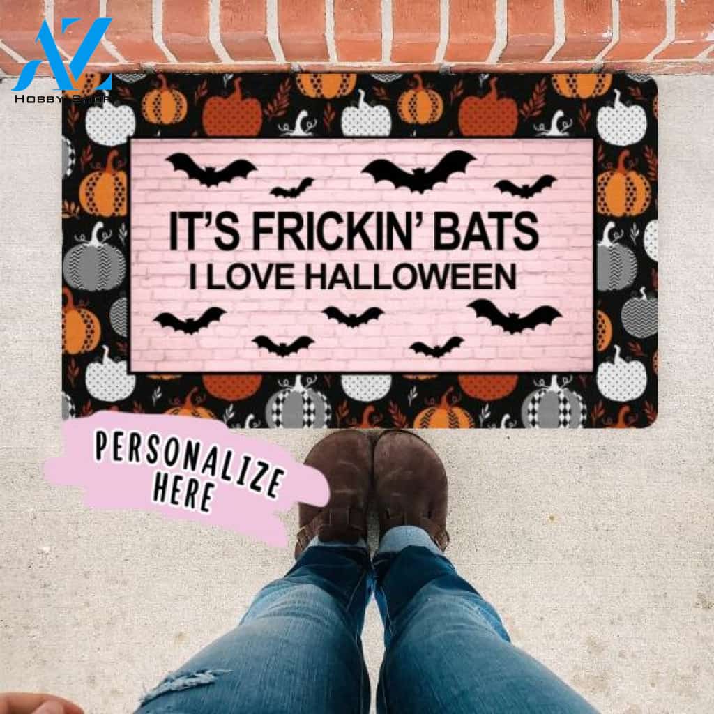 Its Frickin Bats I Love Halloween Door Mat, Funny Halloween Gift Doormat, Welcome Mat, Halloween Decor, Home Doormat, Halloween Welcome Mat, Fall Mat