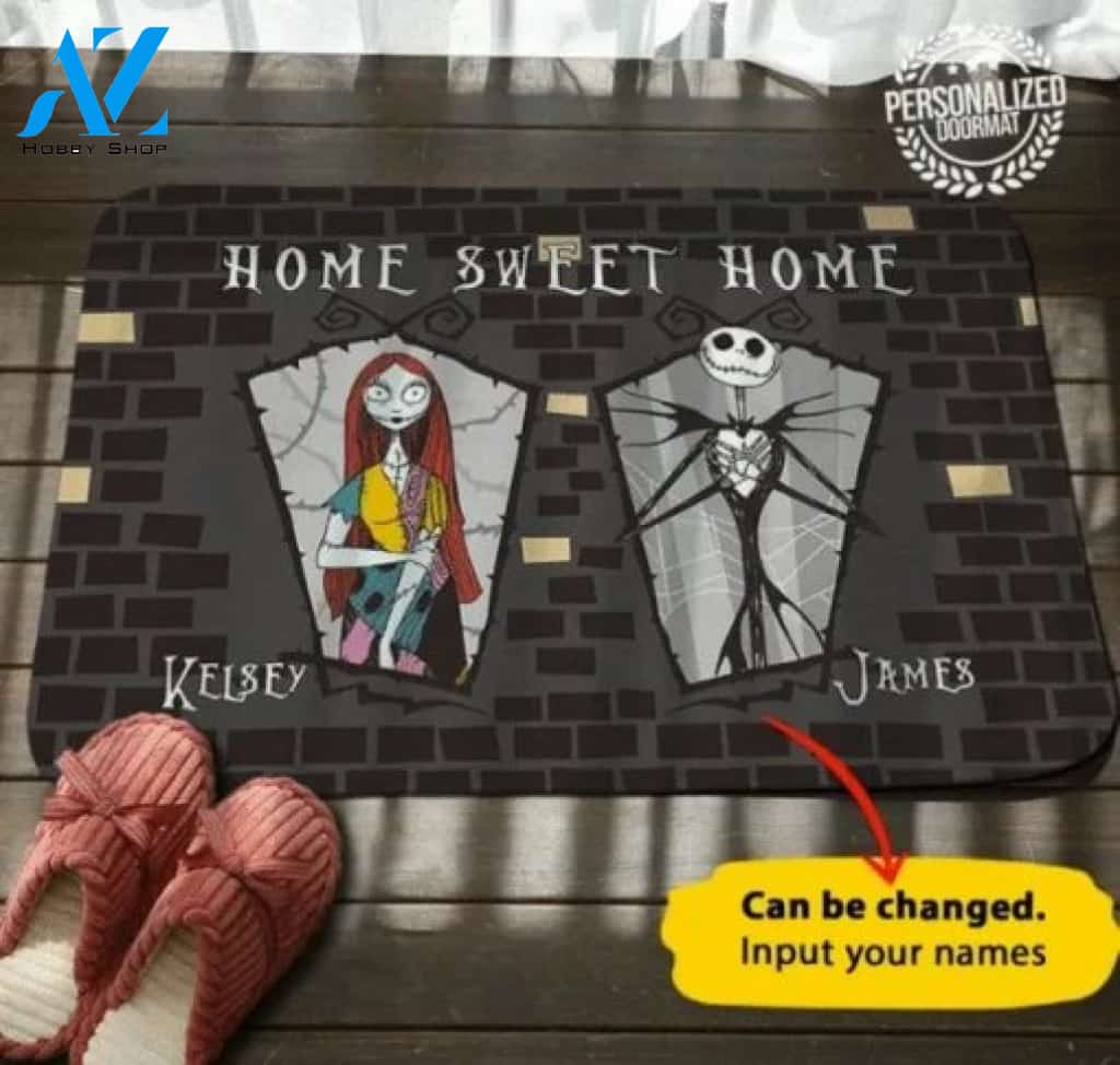Jack Sally Home Sweet Home Personalized Doormat