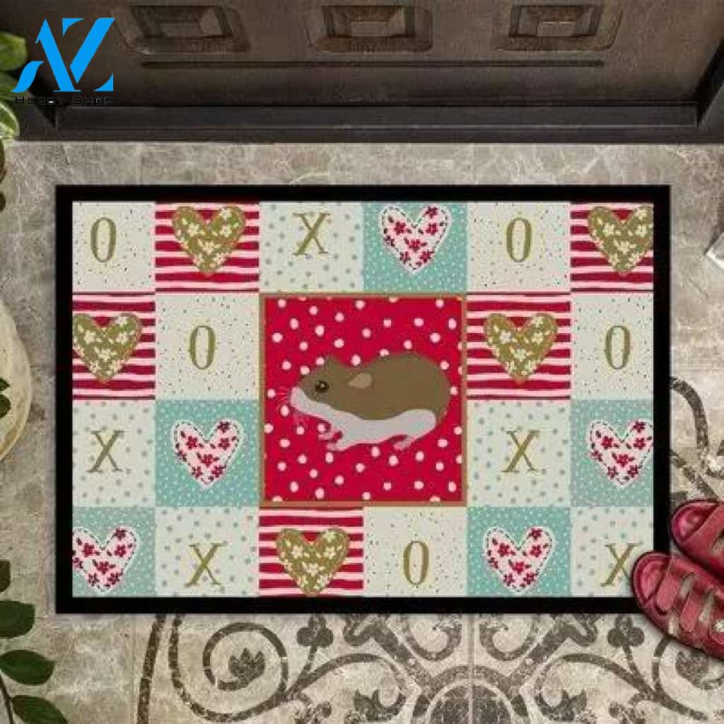 Jayesh Chinese Hamster Love Indoor and Outdoor Doormat Warm House Gift Welcome Mat Gift for Friend Family