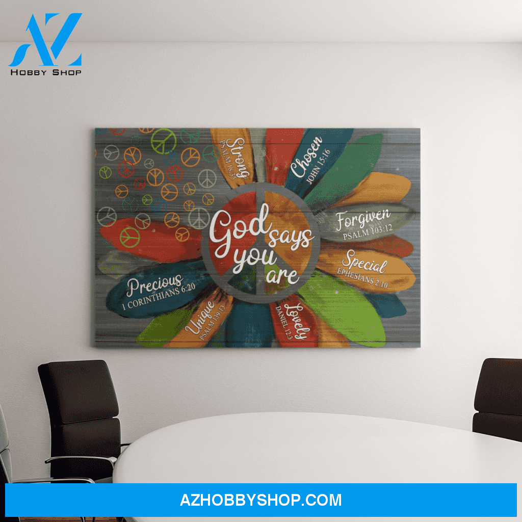 Jesus and Hippie God says you are Canvas And Poster, Wall Decor Visual Art