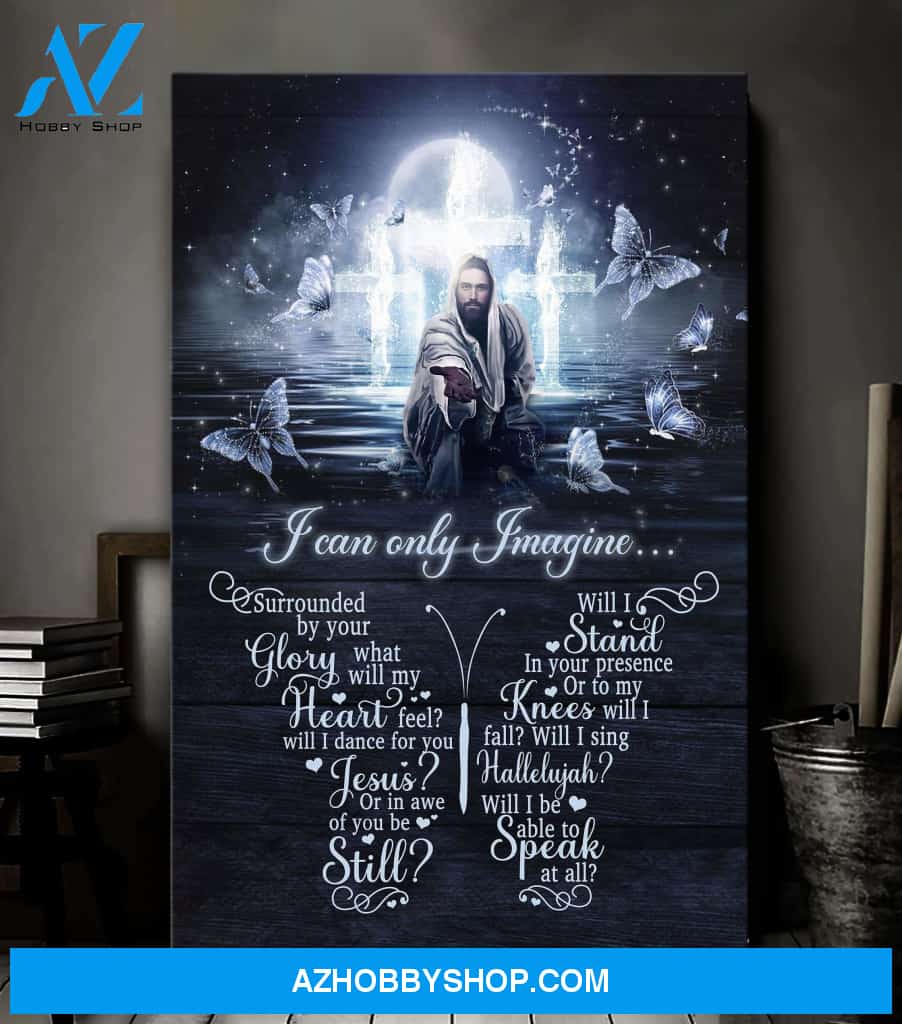 Jesus and white butterflies - I can only imagine Jesus Portrait Canvas Prints - Wall Art