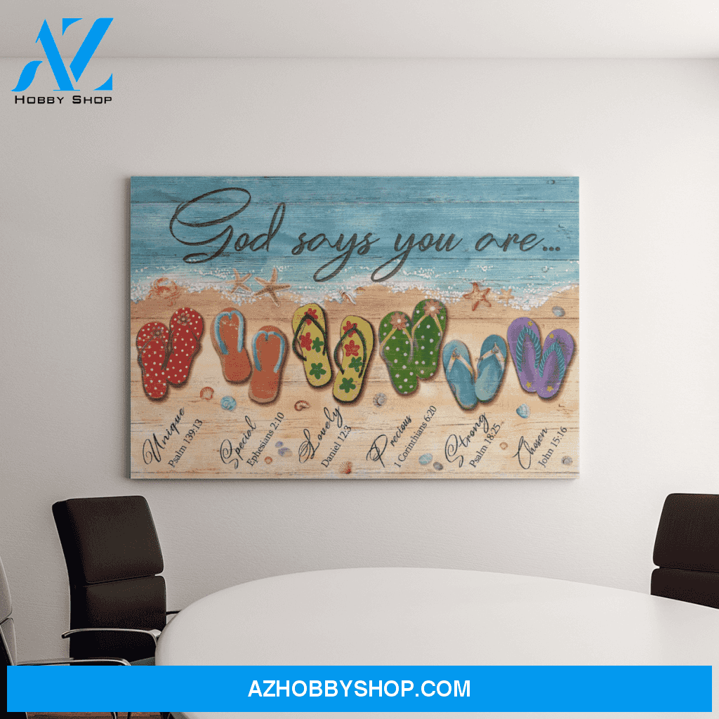Landscape God Canvas Wall Art - Jesus Canvas Wall Art - Jesus and Beach - God says you are Canvas
