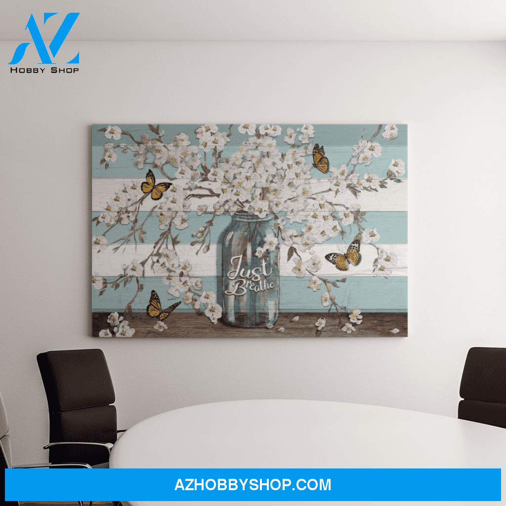 Landscape God Canvas Wall Art - Jesus Canvas Wall Art - Butterfly - Just breathe 1 Canvas