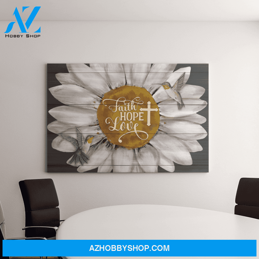Landscape God Canvas Wall Art - Jesus Canvas Wall Art - Green hummingbird - Faith Love Hope Canvas