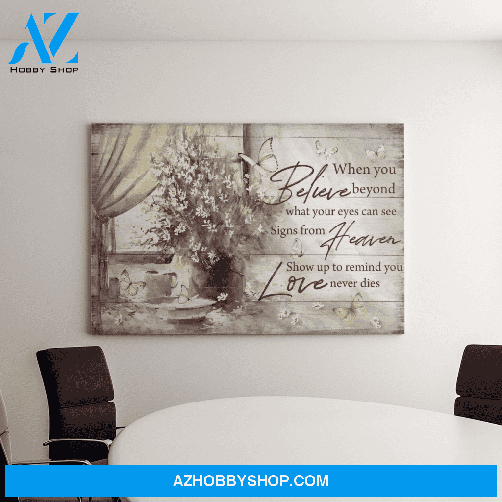 Landscape God Canvas Wall Art - Jesus Canvas Wall Art - Heaven - Signs from Heaven show up to remind you love never dies Canvas