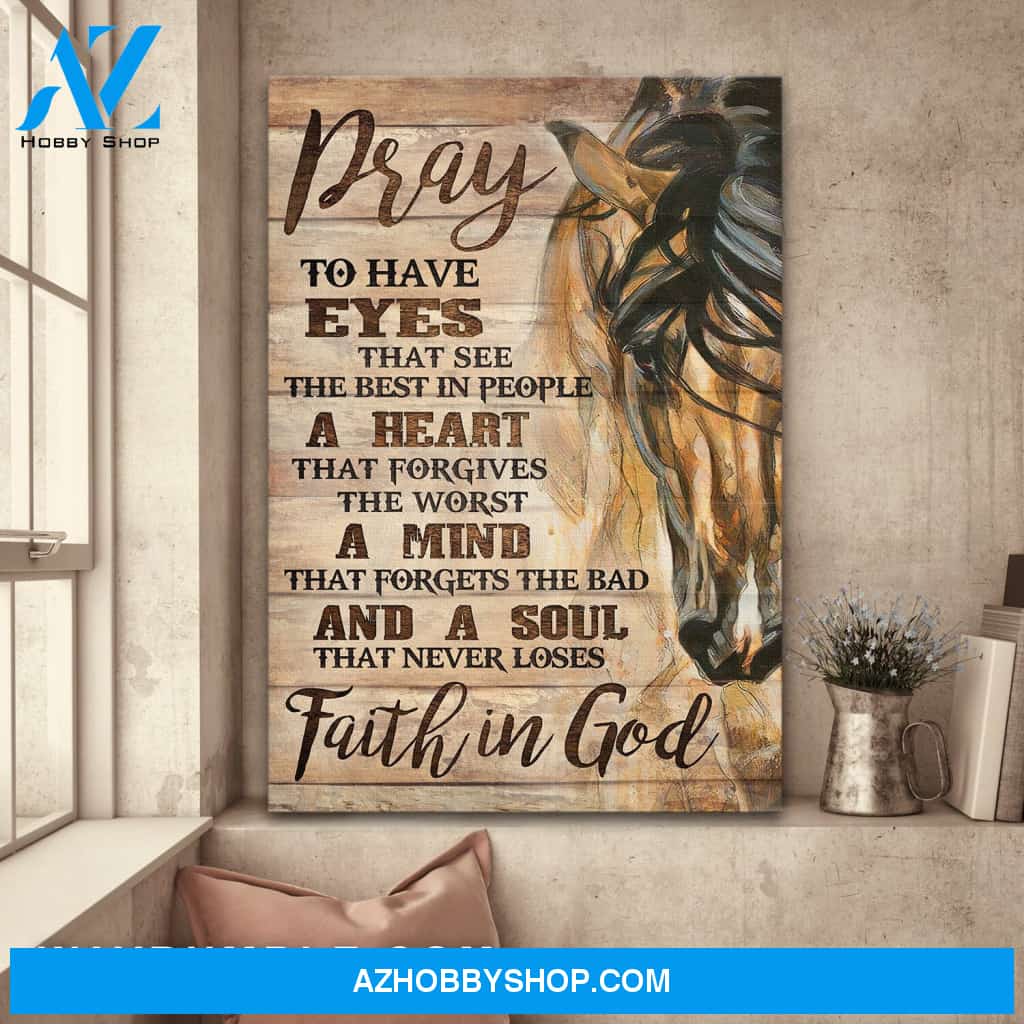 Jesus - Stunning horse - Just in faith - Portrait Canvas Prints, Wall Art