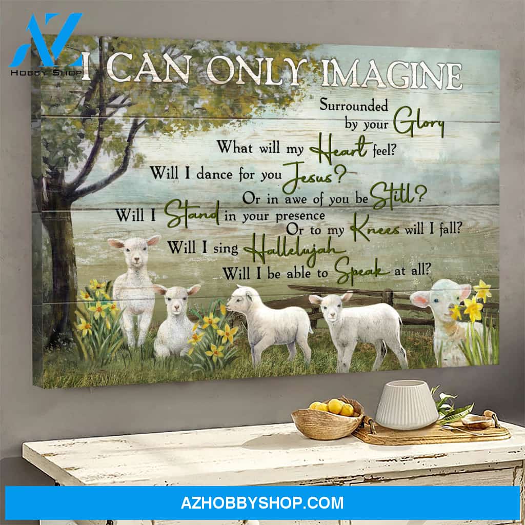 Jesus - The Innocent Lambs - I can only imagine - Landscape Canvas Prints, Wall Art