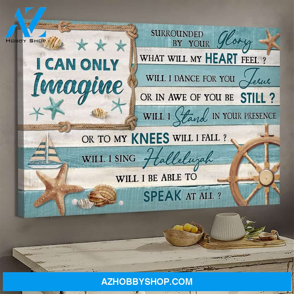 Jesus - The sea - I can only imagine - Landscape Canvas Print - Wall Art
