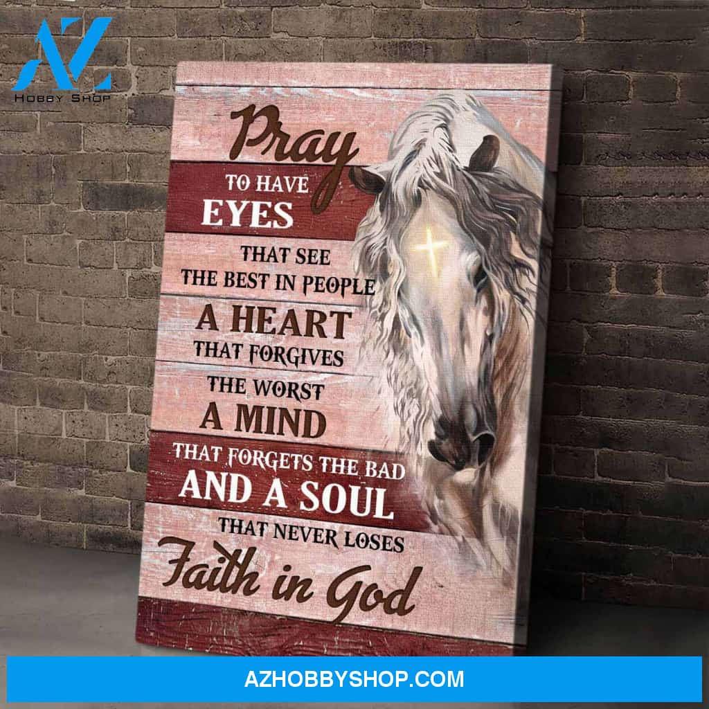 Jesus - White horse - Pray a soul that never loses faith in God - Portrait Canvas Prints, Wall Art