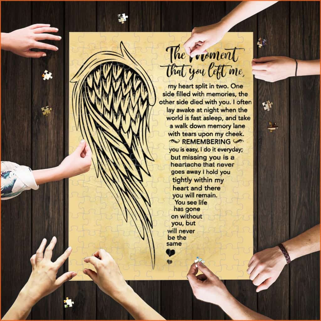 Jigsaw Puzzle Canvas Family The Moment You Left Me Perfect Gifts Idea