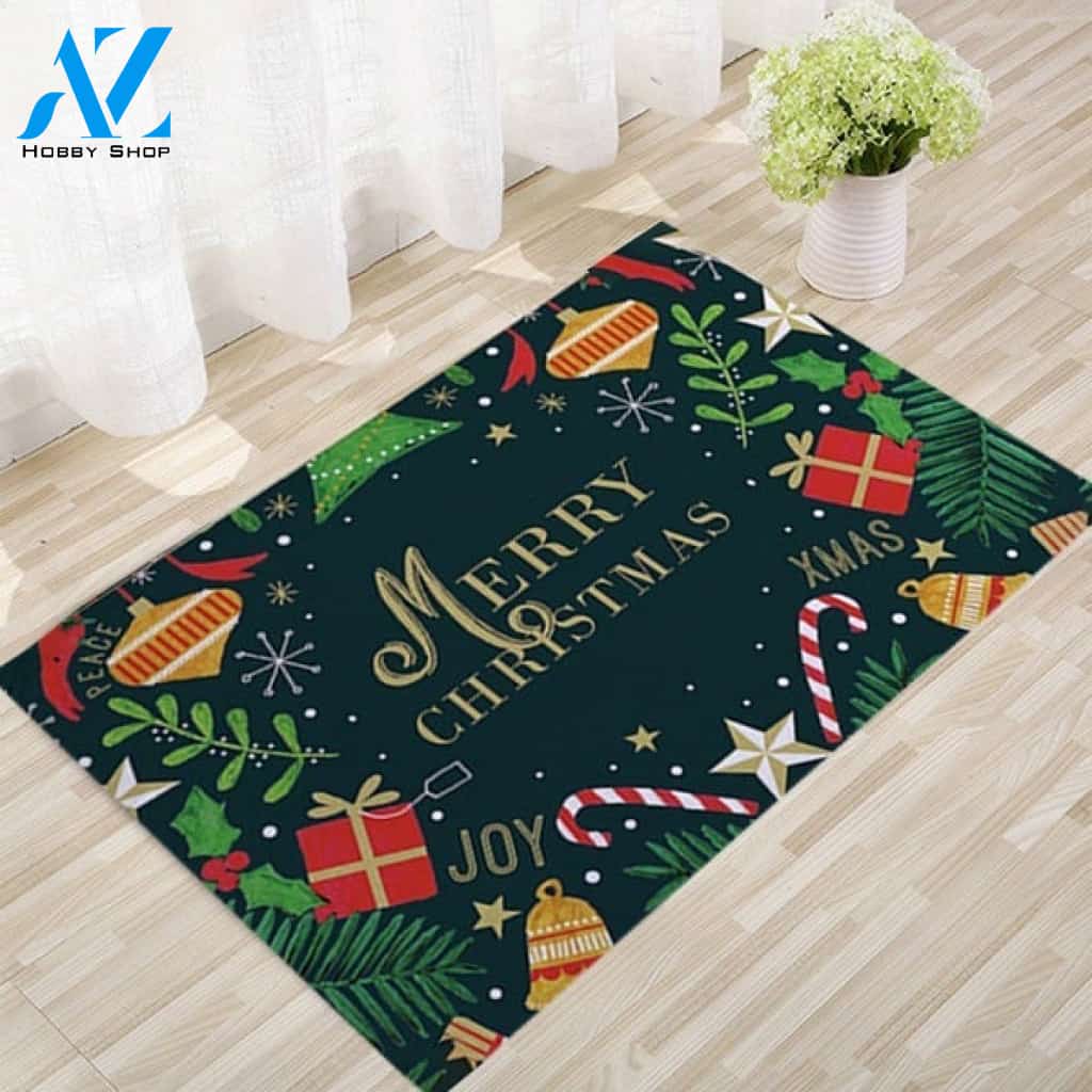 Joy Merry Christmas Santa Doormat Welcome Mat Housewarming Home Decor Funny Doormat Gift Idea