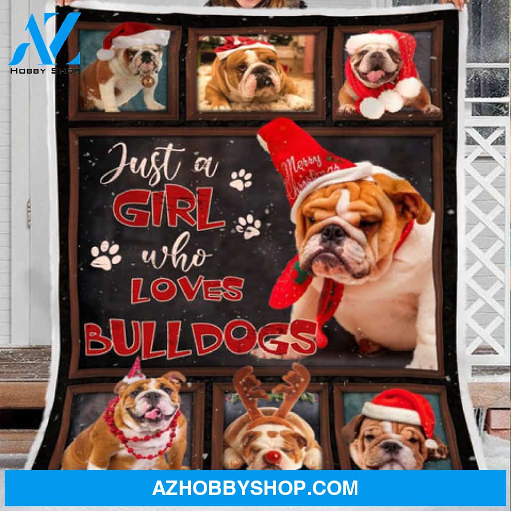 Just A Girl Who Loves Bulldogs Fleece Blanket Gift For Dog Lovers Gift For Friend