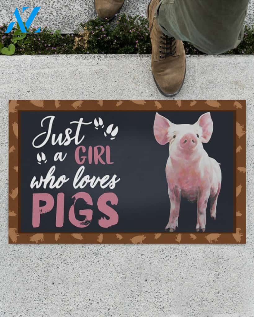 Just A Girl Who Loves Pigs Funny Doormat Gift For Pig lovers Birthday Gift Home Decor Warm House Gift Welcome Mat