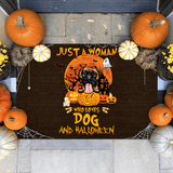 Just A Woman Who Loves Dog And Halloween Outdoor Indoor Doormat DO0010