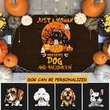 Just A Woman Who Loves Dog And Halloween Outdoor Indoor Doormat DO0010