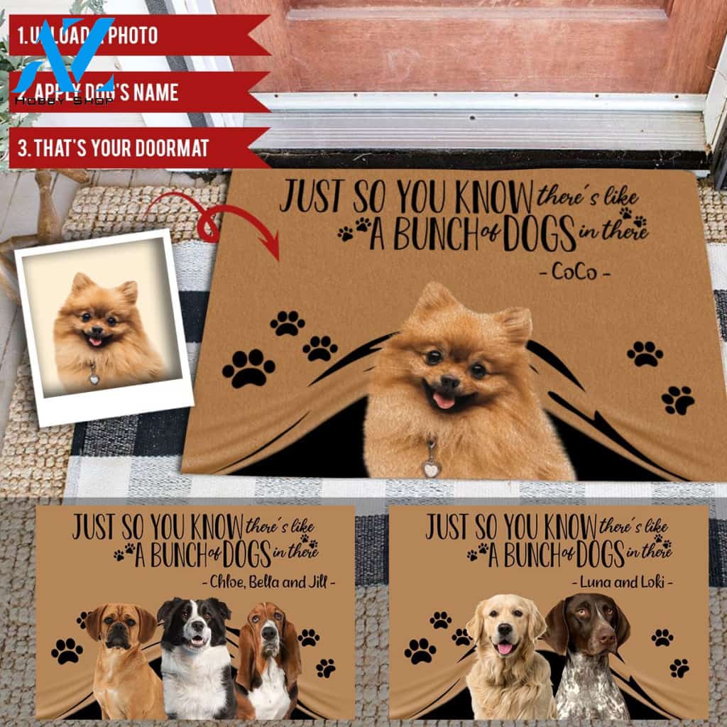 Just So You Know There's Like A Bunch Of Dogs In There Printed Doormat Home Decor