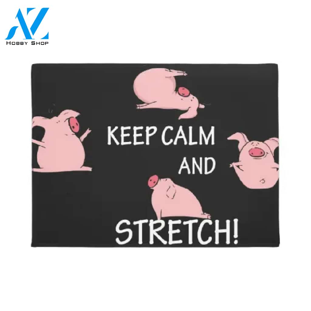 Keep Calm Pig Yoga Doormat Welcome Mat House Warming Gift Home Decor Gift for Pig Lovers Funny Doormat Gift Idea