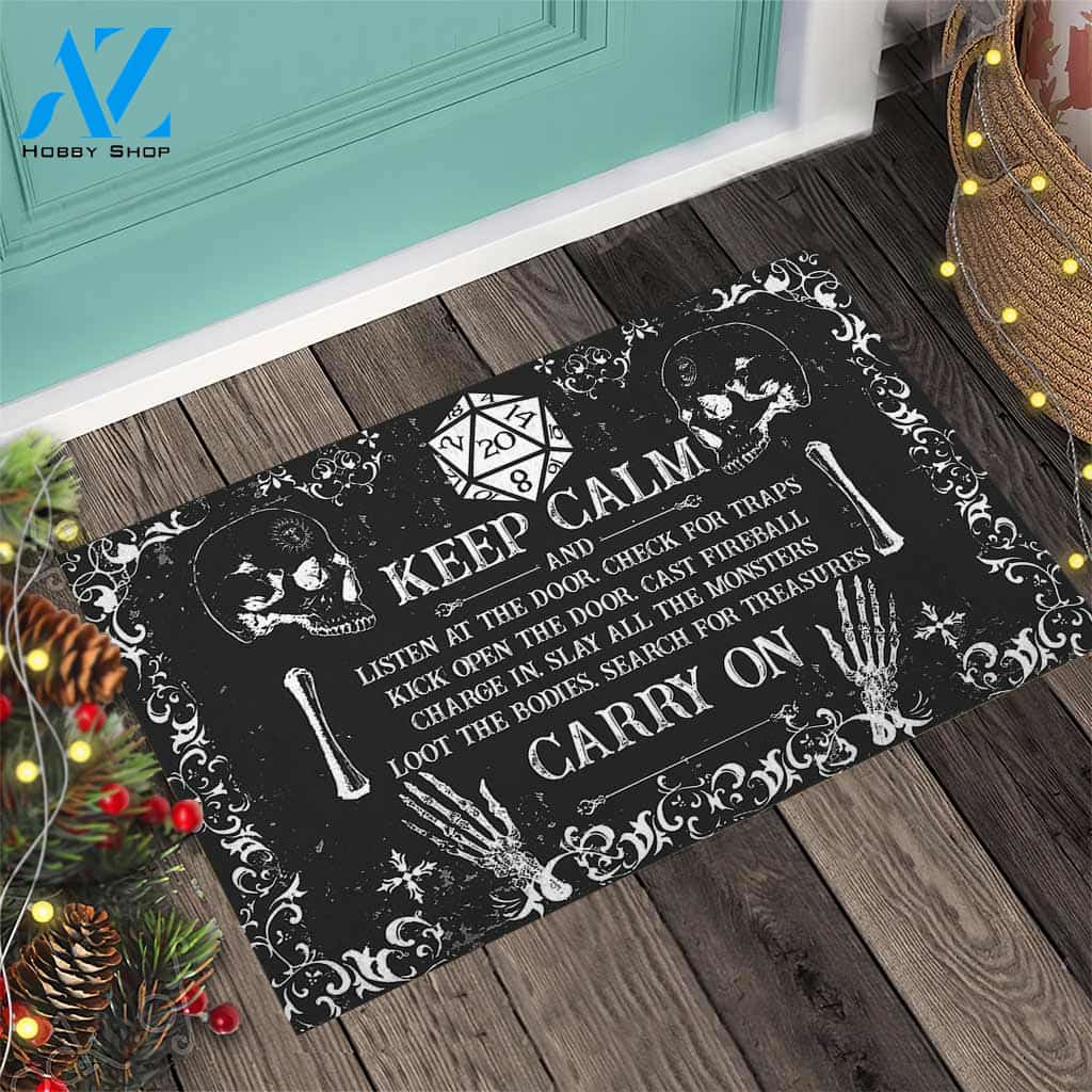 Keep Calm Tabletop Role-playing Game(RPG) Doormat Indoor And Outdoor Doormat Warm House Gift Welcome Mat Gift For Playing Game Lover Family Friend