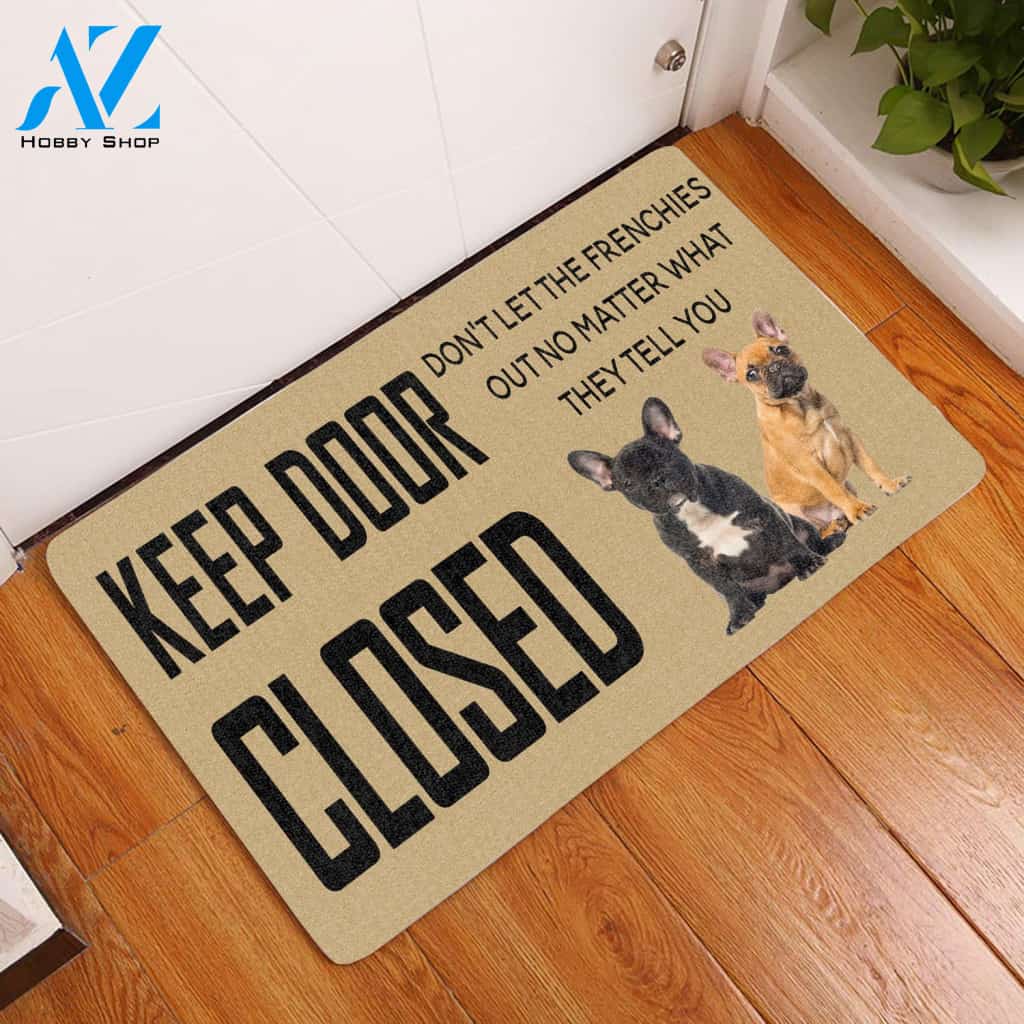 Keep Door Close Frenchie Doormat