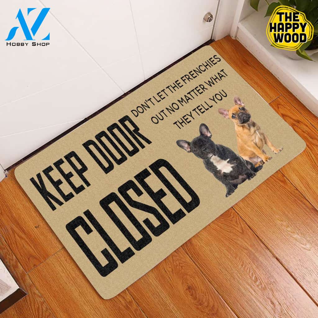 Keep Door Close Frenchie Doormat