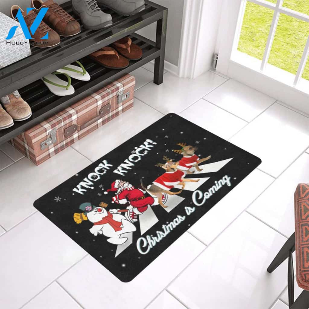 Knock Knock Christmas Is Coming Chihuahua Doormat Welcome Mat Housewarming Gift Home Decor Funny Doormat Gift For Dog Lovers Gift For Christmas