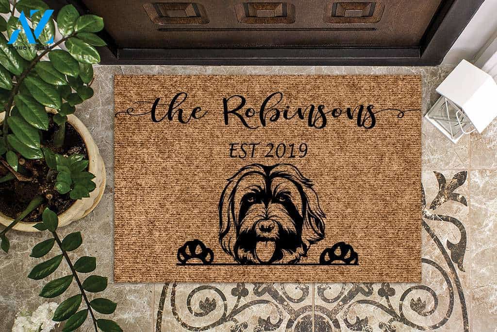 Labradoodle Doodle Dog Funny Dog Custom Name & Year Doormat