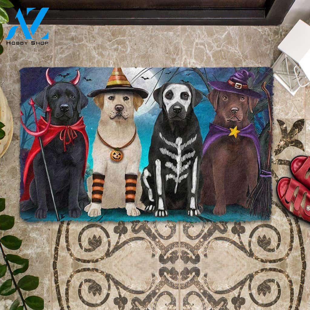 Labrador Retriever Halloween Indoor and Outdoor Doormat Warm House Welcome Mat, Gift For Dog Lover , Gift For Friend Family, Gift For Halloween