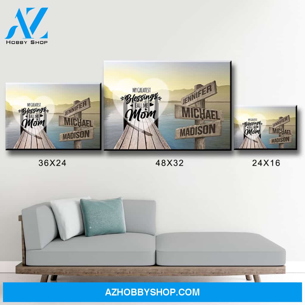 Lake Dock Color - Call Me Mom Multi-Names Premium Canvas