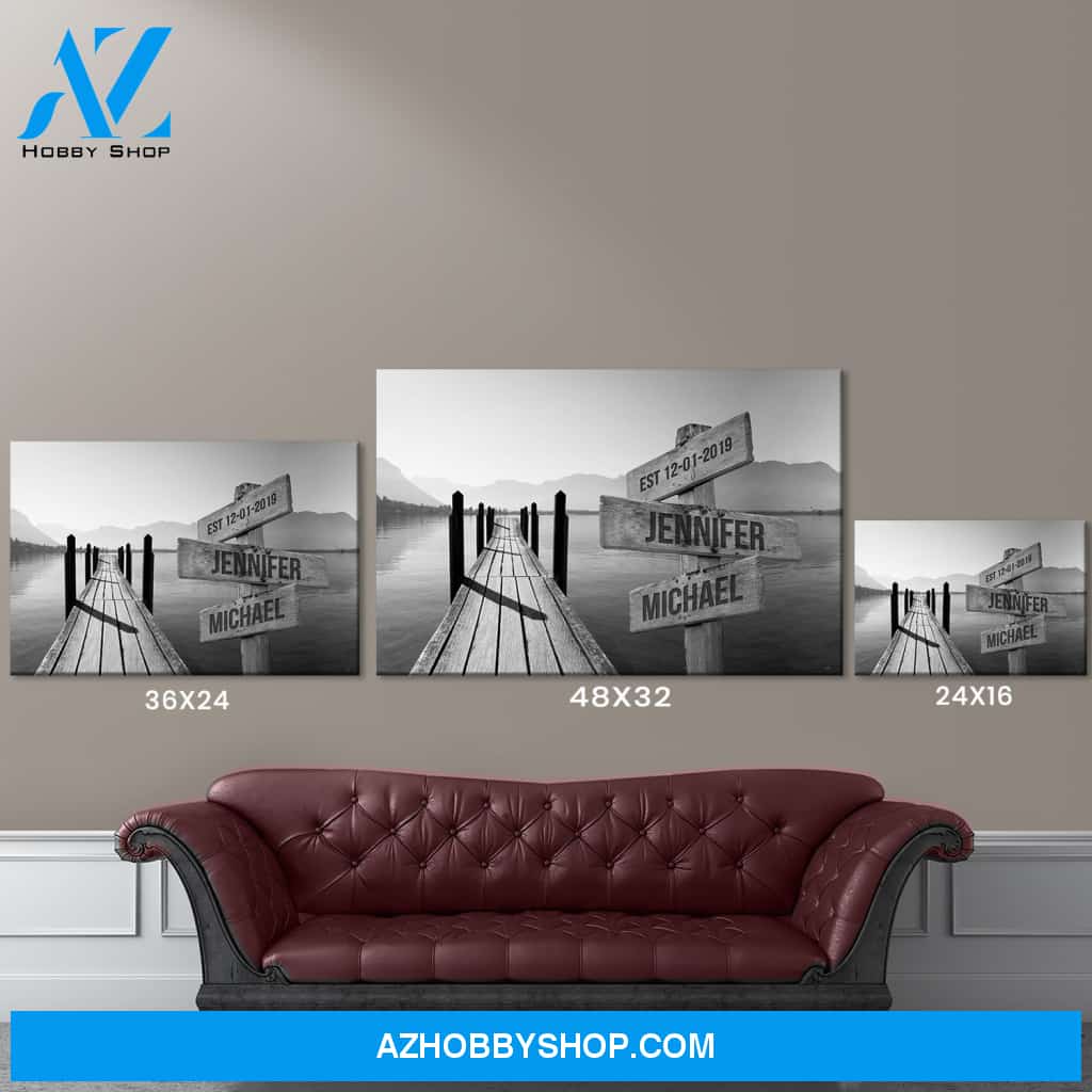 Lake Dock Names Premium Canvas