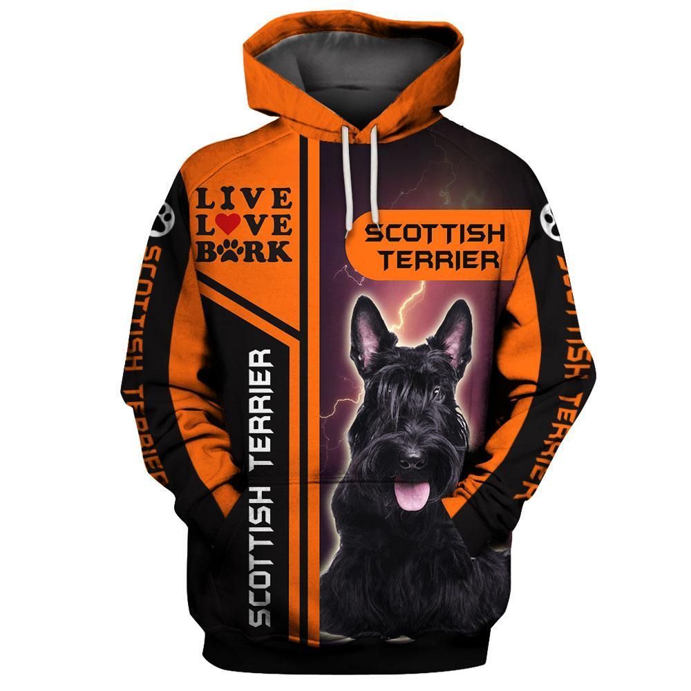 Scottish Terrier Black Orange Cool Unisex 3d Hoodie