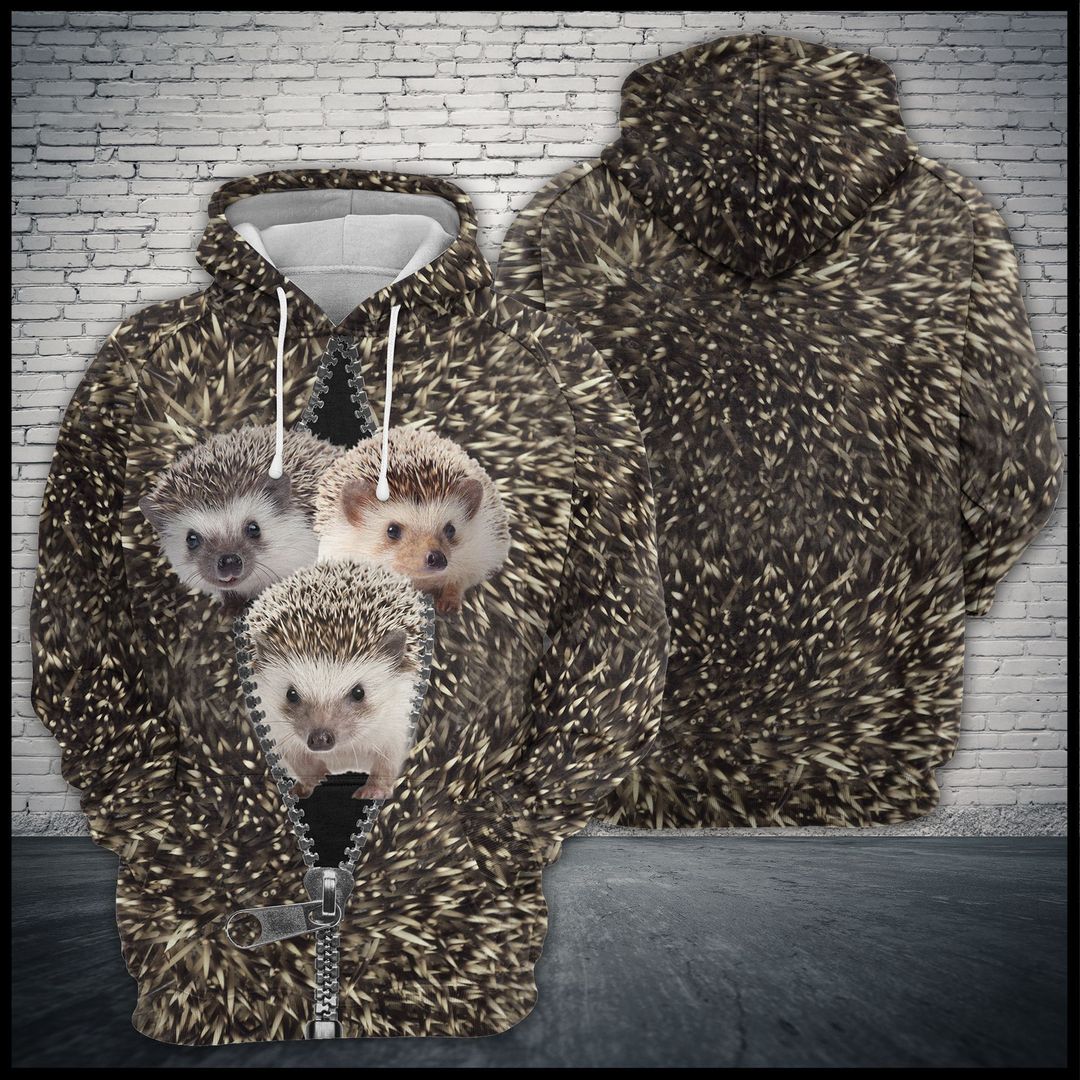 Three Hedgehogs Unisex 3d Hoodie