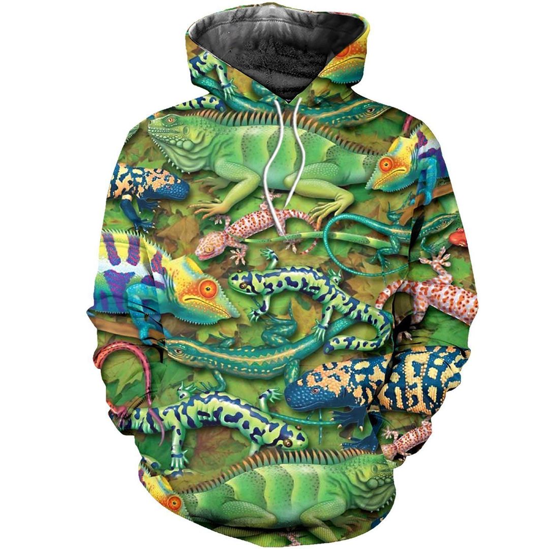 Colorful Lizard Unique Unisex 3d Hoodie