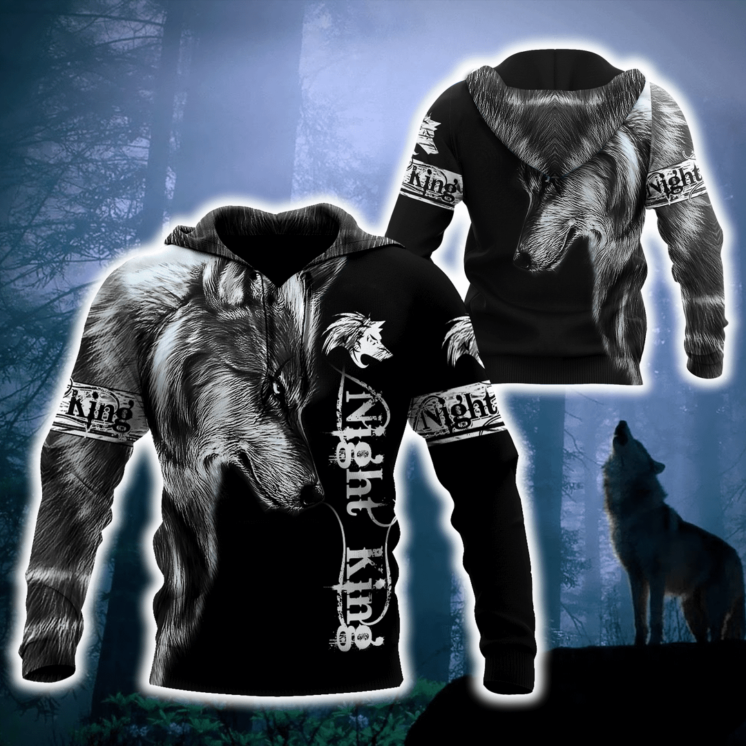 Night King Wolf Black Awesome Unisex 3d Hoodie