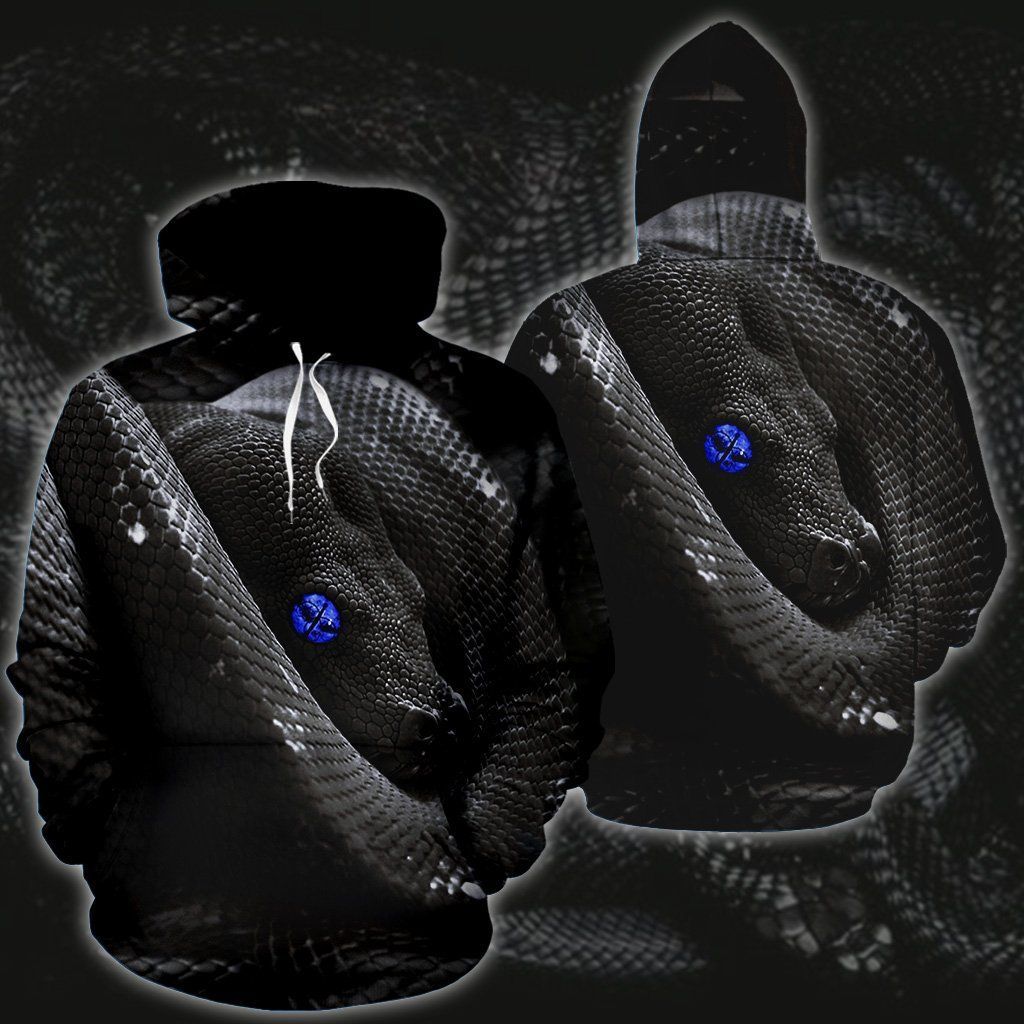 Blue Eye Snake Printed Unisex 3d Hoodie