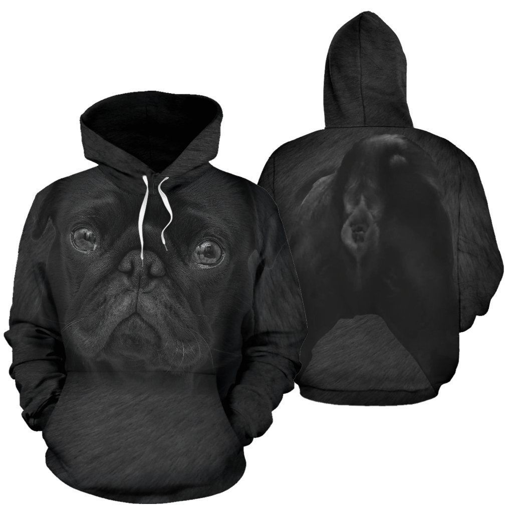 Black Furry Pug Pug Bestseller Unisex 3d Hoodie