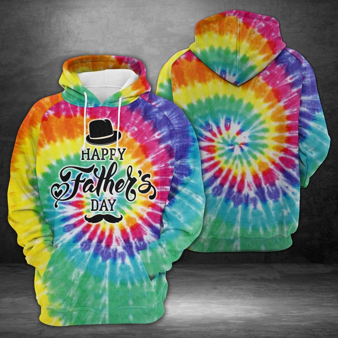 Happy Father Day Tie Dye Cute Unisex 3d Hoodie