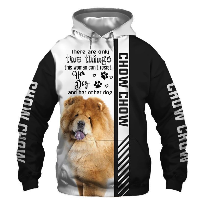 Chow Chow Black And White Funny Unisex 3d Hoodie
