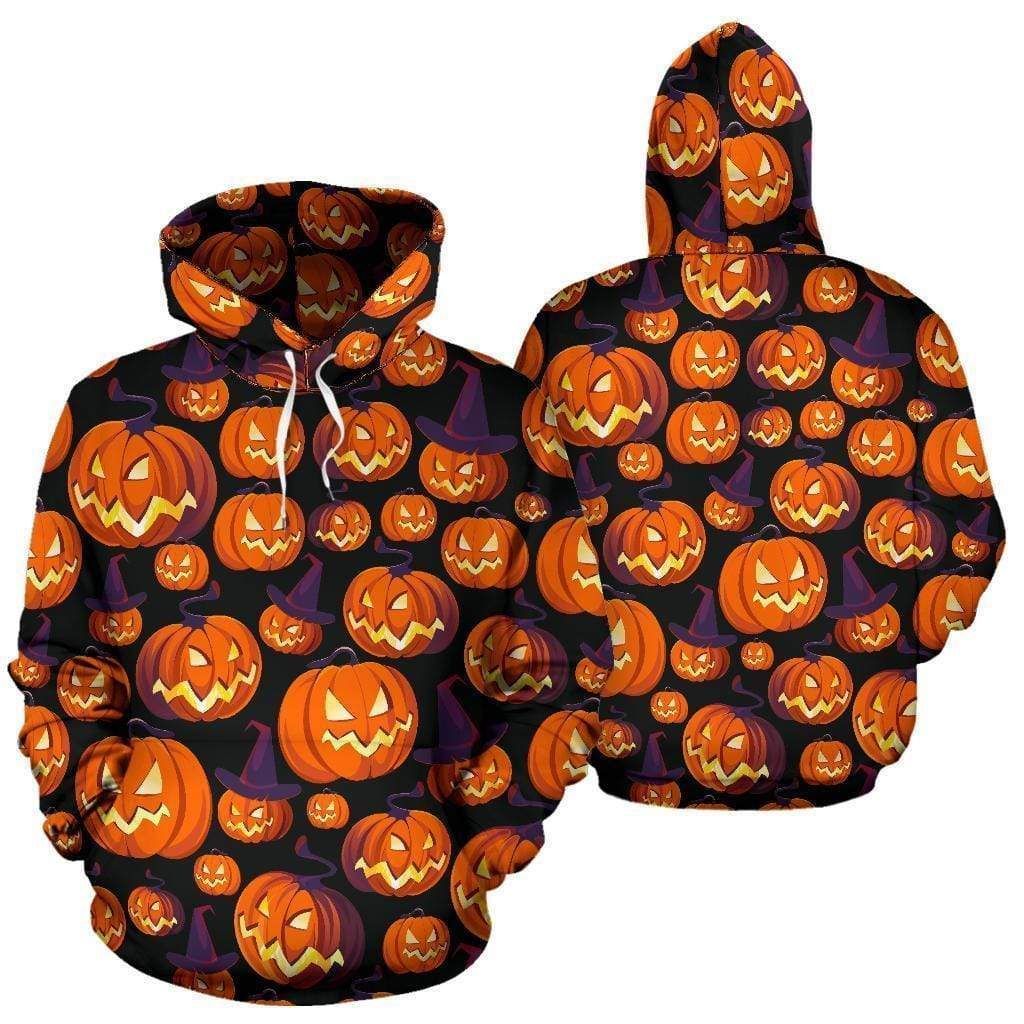 Halloween Scary Witch Evil Pumkin Orange Unisex 3d Hoodie
