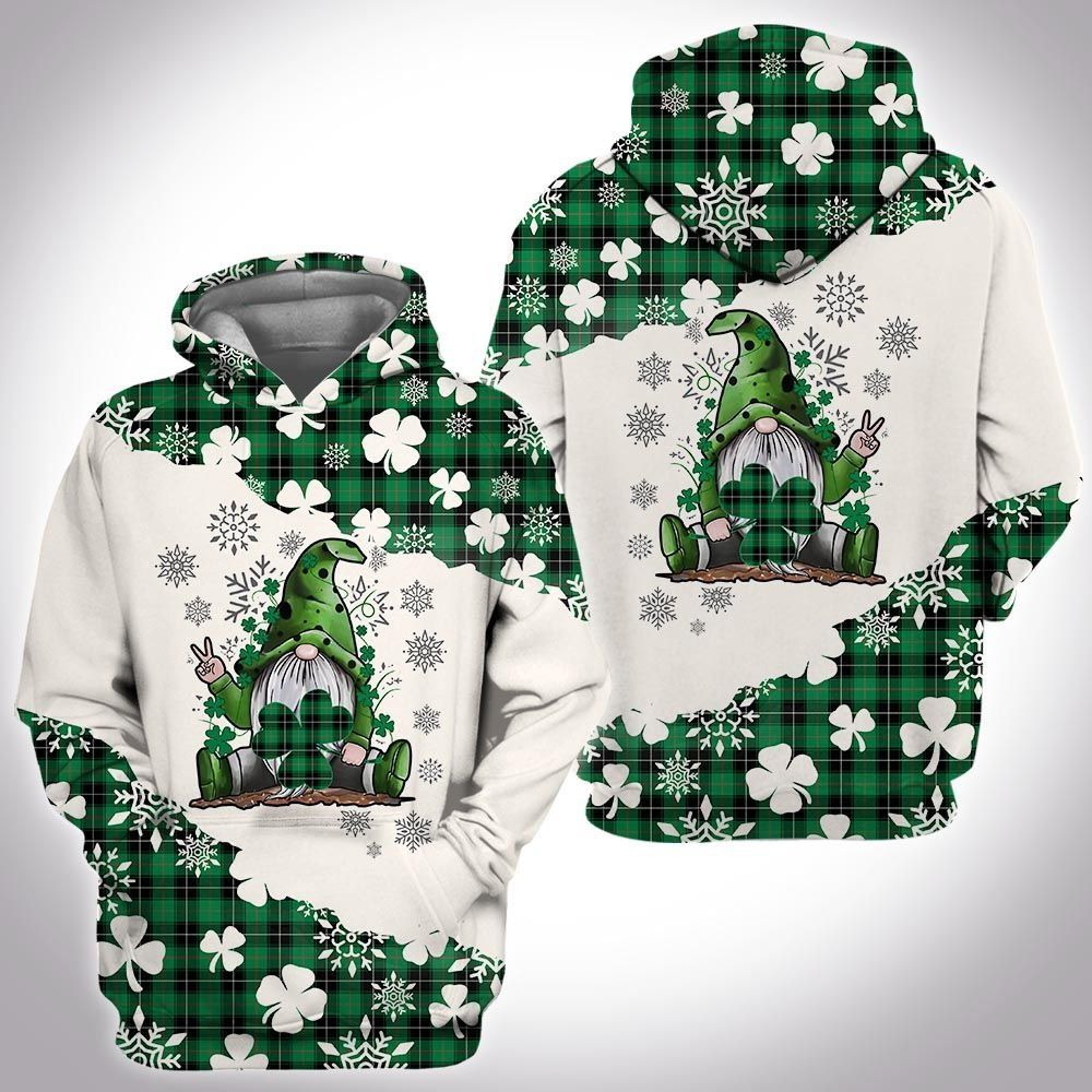 Christmas Tartan Gnome Irish Unisex 3d Hoodie