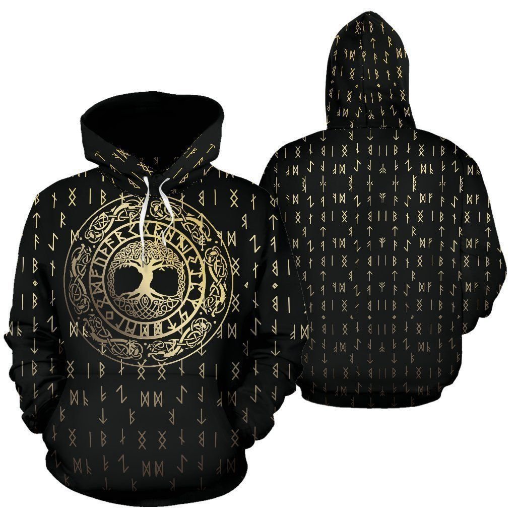 Viking Tree Golden Unisex 3d Hoodie