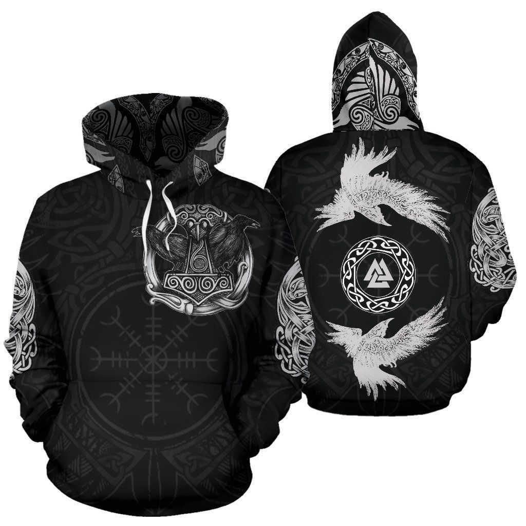 Viking Raven Norse Unisex 3d Hoodie